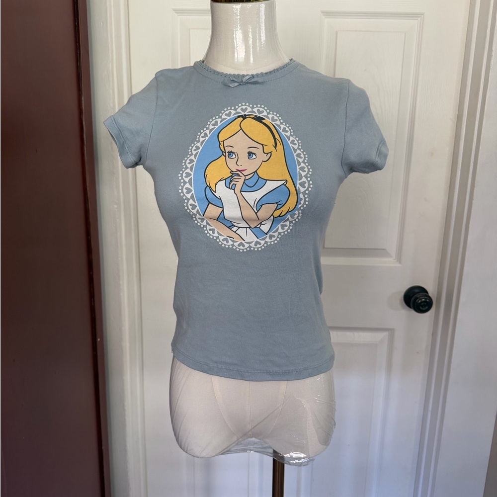 Alice In Wondering Disney Heather Blue Cotton Tee